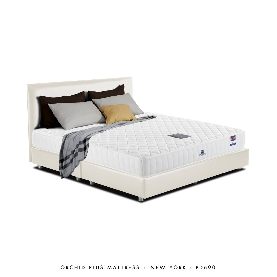 ที่นอนรุ่น Orchid Plus + เตียงรุ่น New York Dunlopillo